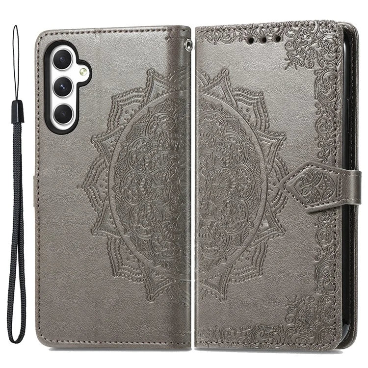 For Samsung Galaxy A25 5G (Global) (161.0 x 76.5 x 8.3mm) Cell Phone Case Embossed Mandala Floral Cover