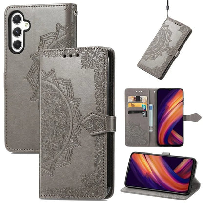 For Samsung Galaxy A25 5G (Global) (161.0 x 76.5 x 8.3mm) Cell Phone Case Embossed Mandala Floral Cover