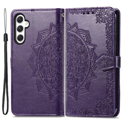 For Samsung Galaxy A25 5G (Global) (161.0 x 76.5 x 8.3mm) Cell Phone Case Embossed Mandala Floral Cover