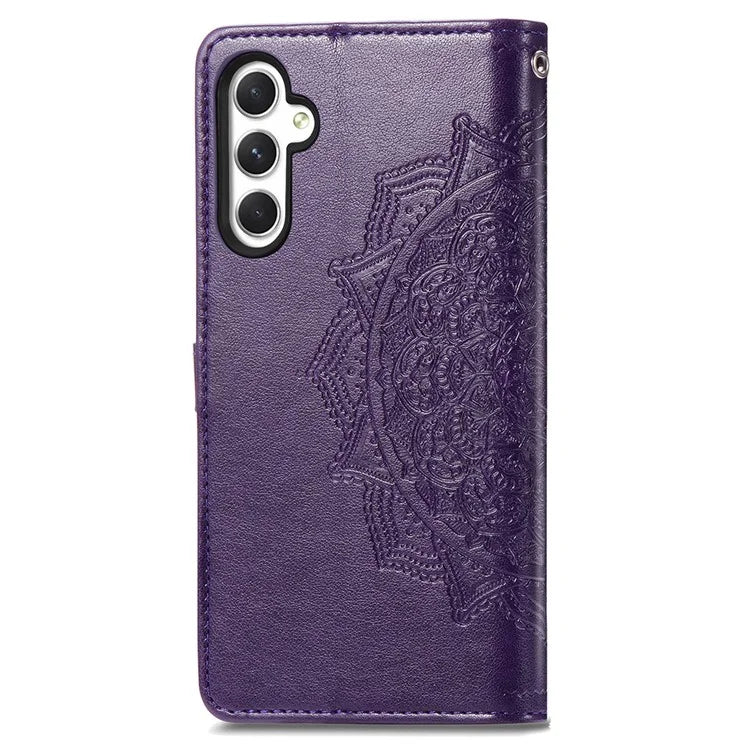 For Samsung Galaxy A25 5G (Global) (161.0 x 76.5 x 8.3mm) Cell Phone Case Embossed Mandala Floral Cover