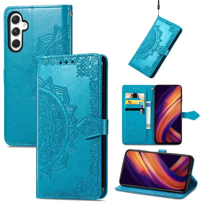 For Samsung Galaxy A25 5G (Global) (161.0 x 76.5 x 8.3mm) Cell Phone Case Embossed Mandala Floral Cover