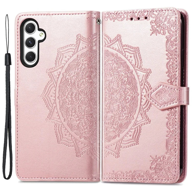 For Samsung Galaxy A25 5G (Global) (161.0 x 76.5 x 8.3mm) Cell Phone Case Embossed Mandala Floral Cover