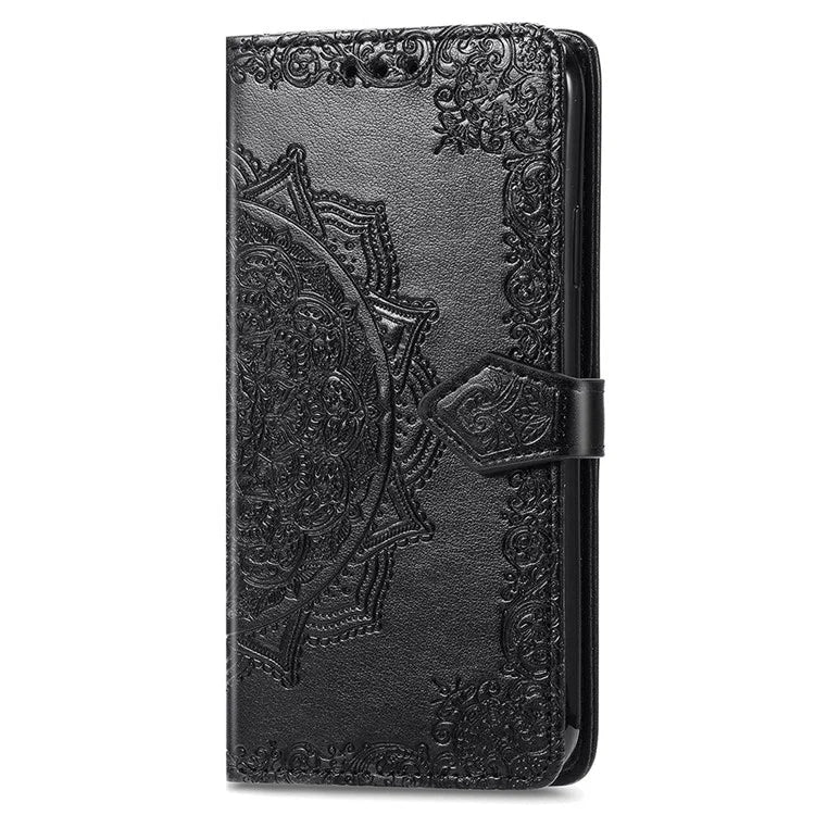 For Samsung Galaxy S24 Ultra Case Wallet Leather Cover Embossed Mandala Pattern