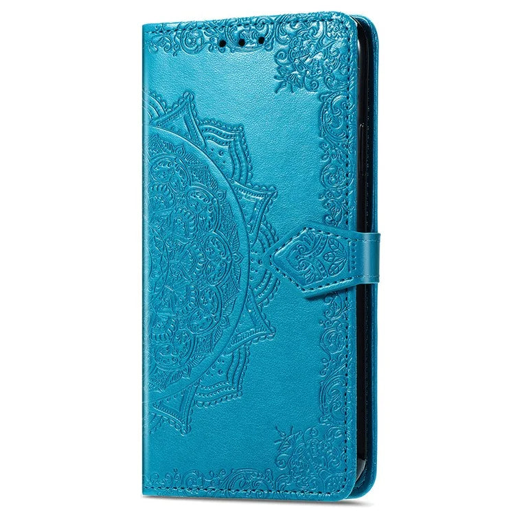 For Samsung Galaxy S24 Ultra Case Wallet Leather Cover Embossed Mandala Pattern