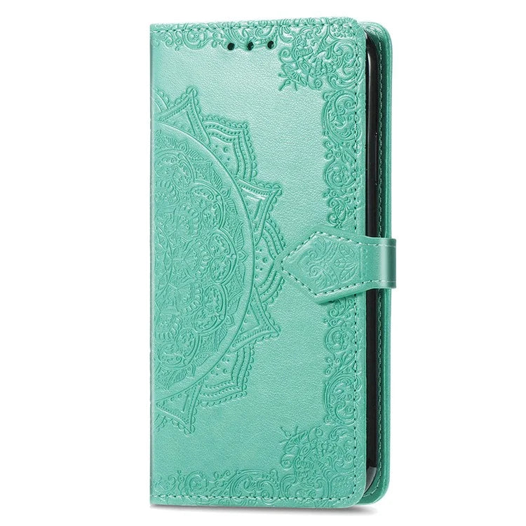 For Samsung Galaxy S24 Ultra Case Wallet Leather Cover Embossed Mandala Pattern