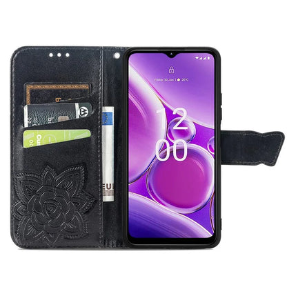 For Nokia G42 Leather Case Butterfly Pattern Phone Stand Cover
