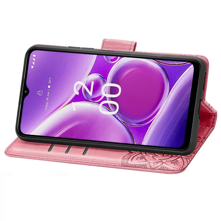 For Nokia G42 Leather Case Butterfly Pattern Phone Stand Cover