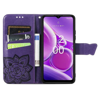 For Nokia G42 Leather Case Butterfly Pattern Phone Stand Cover