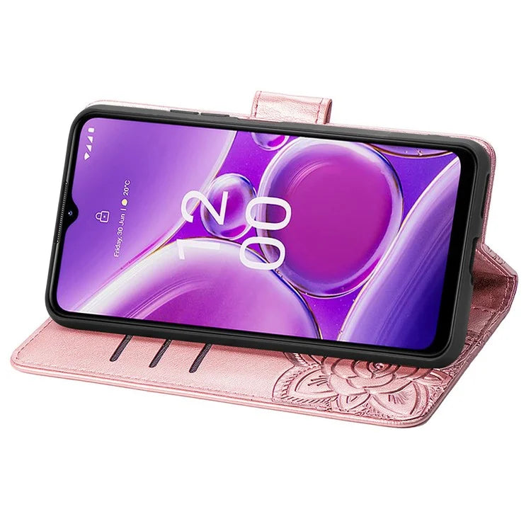 For Nokia G42 Leather Case Butterfly Pattern Phone Stand Cover