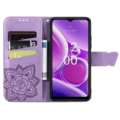 For Nokia G42 Leather Case Butterfly Pattern Phone Stand Cover