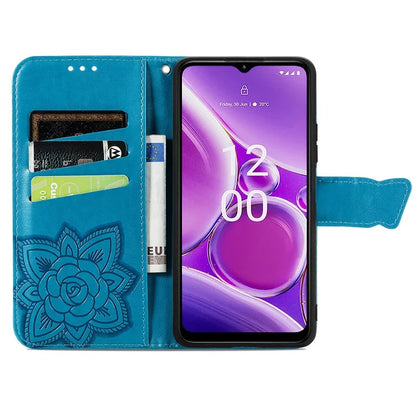 For Nokia G42 Leather Case Butterfly Pattern Phone Stand Cover