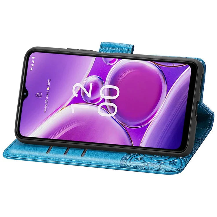 For Nokia G42 Leather Case Butterfly Pattern Phone Stand Cover