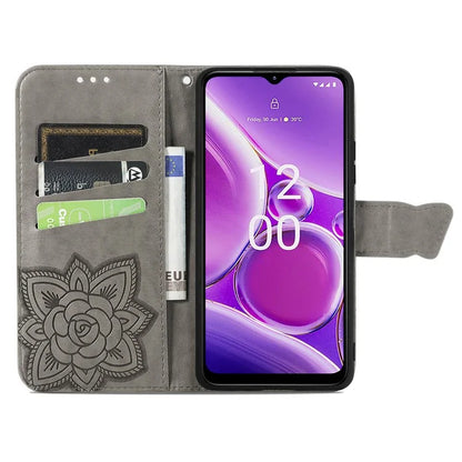 For Nokia G42 Leather Case Butterfly Pattern Phone Stand Cover
