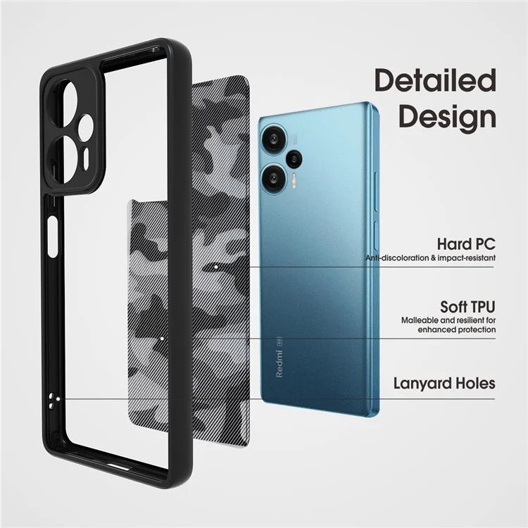 IBMRS For Xiaomi Redmi Note 12 Turbo / Poco F5 5G Cell Phone Case TPU+PC Back Shell