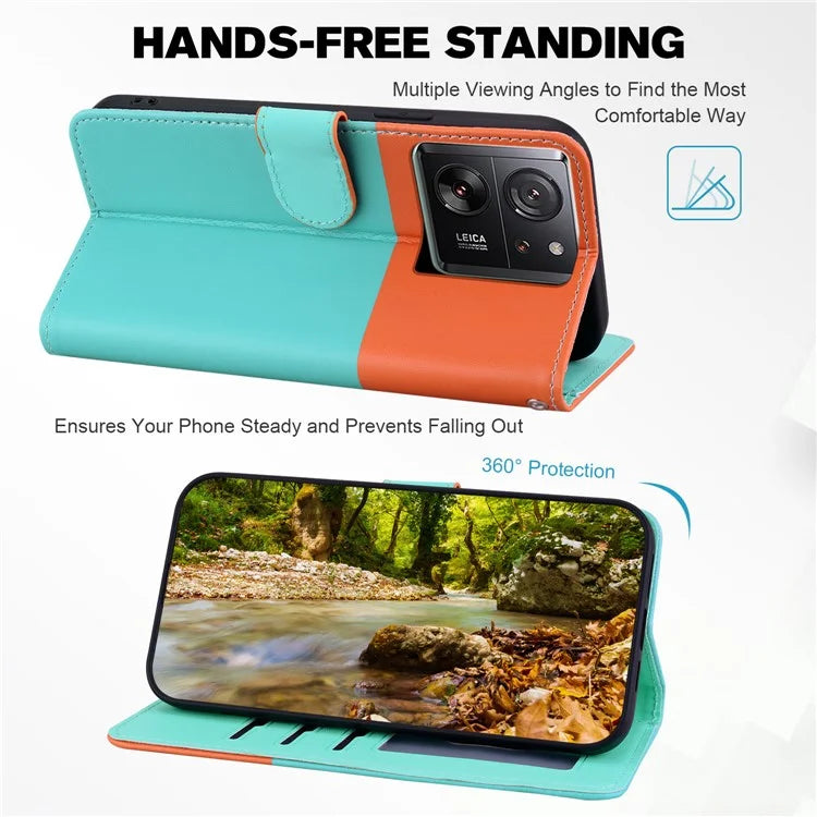 Cartoon Pet Series for Xiaomi 13T / 13T Pro Case Wallet Splicing Leather Cover