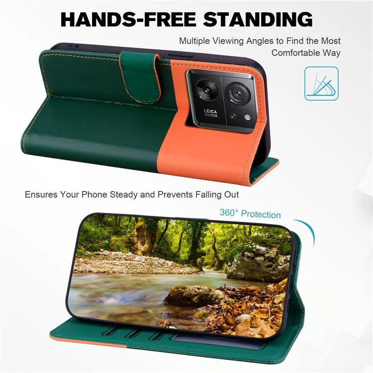 Cartoon Pet Series for Xiaomi 13T / 13T Pro Case Wallet Splicing Leather Cover