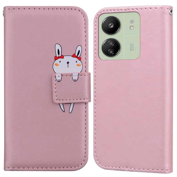 For Xiaomi Redmi 13C 4G / Poco C65 4G Case Cartoon Pattern Wallet Leather Phone Cover