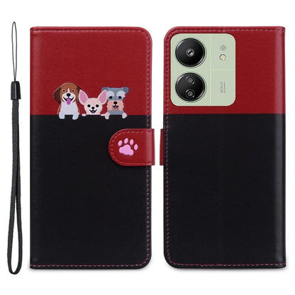 Cartoon Pet Series for Xiaomi Redmi 13C 4G / Poco C65 4G Case Leather Phone Wallet Cover
