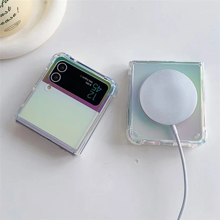 For Samsung Galaxy Z Flip4 5G Magnetic Case Gradient Clear Hard PC Phone Cover