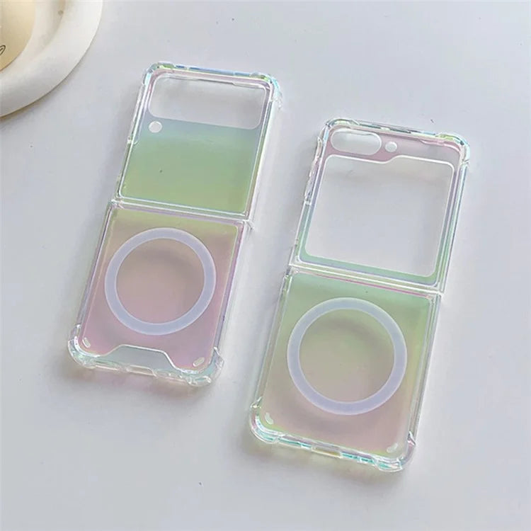 For Samsung Galaxy Z Flip4 5G Magnetic Case Gradient Clear Hard PC Phone Cover