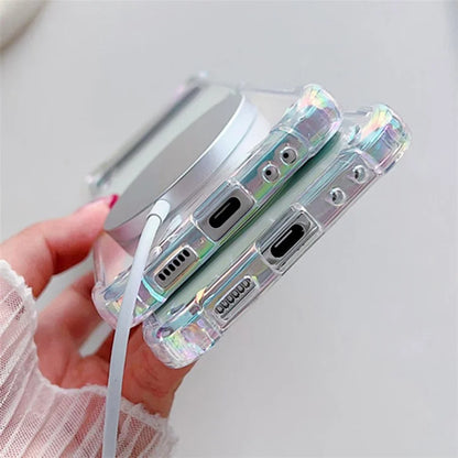 For Samsung Galaxy Z Flip4 5G Magnetic Case Gradient Clear Hard PC Phone Cover