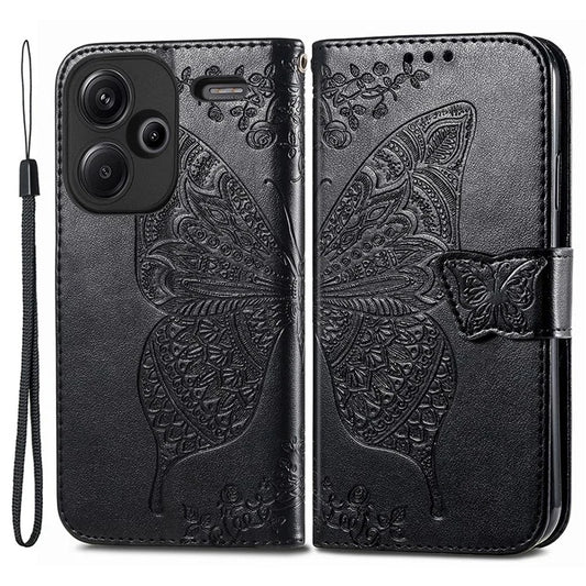 For Xiaomi Redmi Note 13 Pro+ 5G Wallet Case Imprinted Butterfly Pattern PU Leather Phone Cover