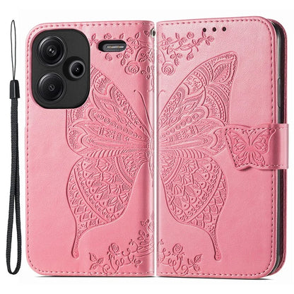 For Xiaomi Redmi Note 13 Pro+ 5G Wallet Case Imprinted Butterfly Pattern PU Leather Phone Cover