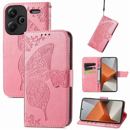 For Xiaomi Redmi Note 13 Pro+ 5G Wallet Case Imprinted Butterfly Pattern PU Leather Phone Cover