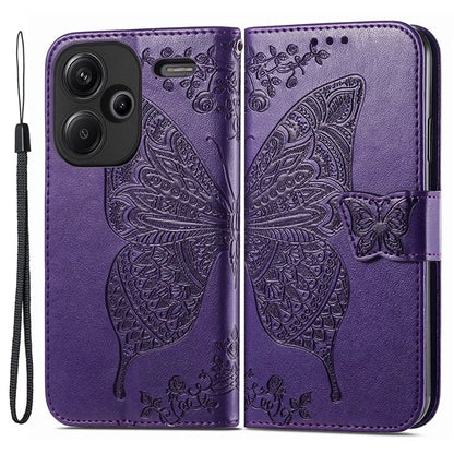 For Xiaomi Redmi Note 13 Pro+ 5G Wallet Case Imprinted Butterfly Pattern PU Leather Phone Cover