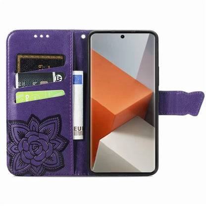 For Xiaomi Redmi Note 13 Pro+ 5G Wallet Case Imprinted Butterfly Pattern PU Leather Phone Cover