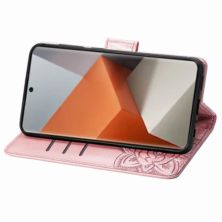 For Xiaomi Redmi Note 13 Pro+ 5G Wallet Case Imprinted Butterfly Pattern PU Leather Phone Cover