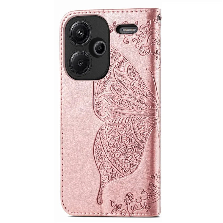 For Xiaomi Redmi Note 13 Pro+ 5G Wallet Case Imprinted Butterfly Pattern PU Leather Phone Cover