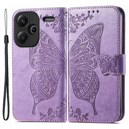 For Xiaomi Redmi Note 13 Pro+ 5G Wallet Case Imprinted Butterfly Pattern PU Leather Phone Cover