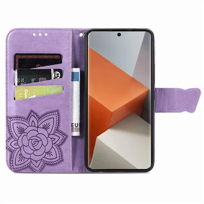 For Xiaomi Redmi Note 13 Pro+ 5G Wallet Case Imprinted Butterfly Pattern PU Leather Phone Cover