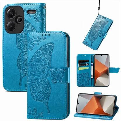 For Xiaomi Redmi Note 13 Pro+ 5G Wallet Case Imprinted Butterfly Pattern PU Leather Phone Cover