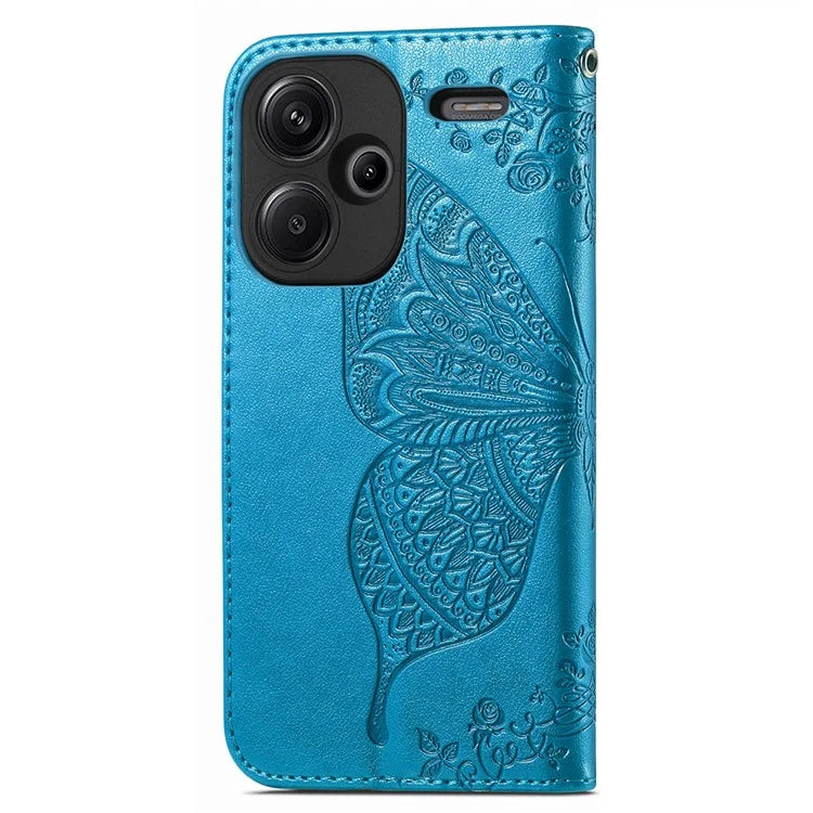 For Xiaomi Redmi Note 13 Pro+ 5G Wallet Case Imprinted Butterfly Pattern PU Leather Phone Cover