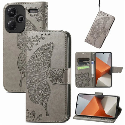 For Xiaomi Redmi Note 13 Pro+ 5G Wallet Case Imprinted Butterfly Pattern PU Leather Phone Cover