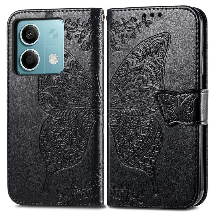 For Xiaomi Redmi Note 13 5G Case Butterfly Pattern Folio PU Leather Stand Phone Cover