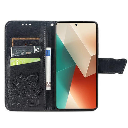 For Xiaomi Redmi Note 13 5G Case Butterfly Pattern Folio PU Leather Stand Phone Cover