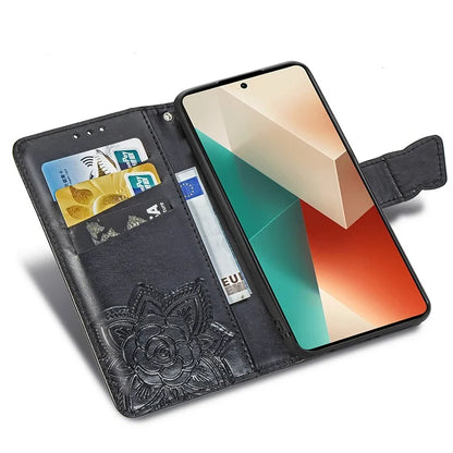 For Xiaomi Redmi Note 13 5G Case Butterfly Pattern Folio PU Leather Stand Phone Cover