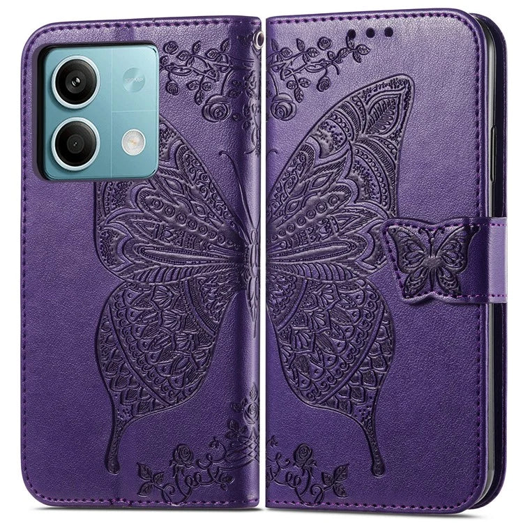 For Xiaomi Redmi Note 13 5G Case Butterfly Pattern Folio PU Leather Stand Phone Cover