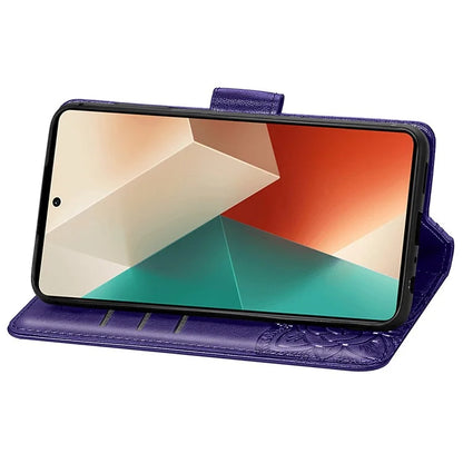 For Xiaomi Redmi Note 13 5G Case Butterfly Pattern Folio PU Leather Stand Phone Cover