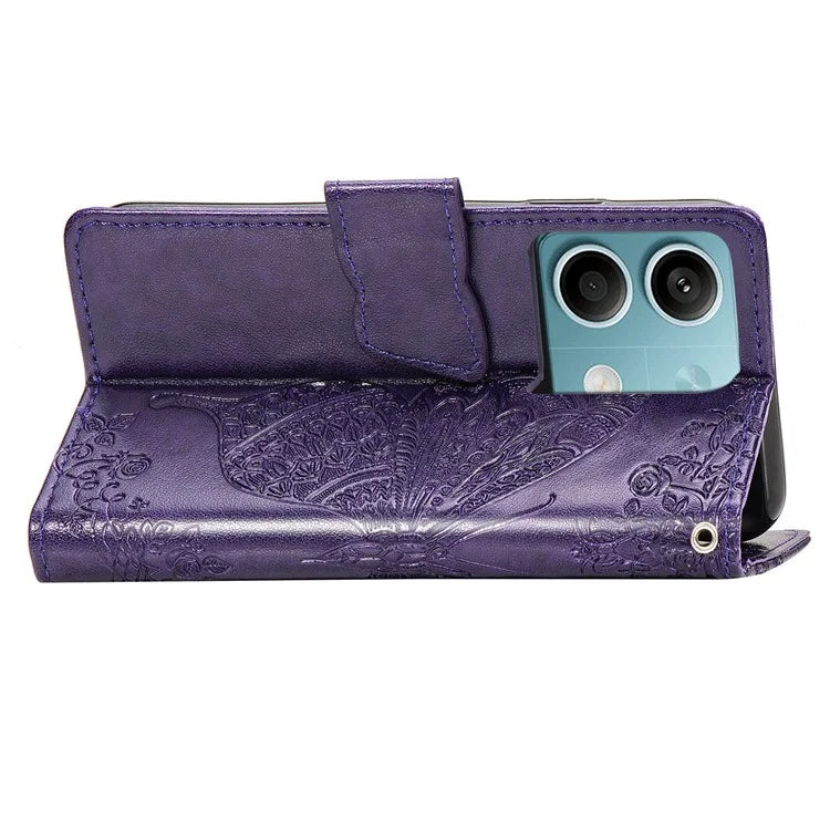 For Xiaomi Redmi Note 13 5G Case Butterfly Pattern Folio PU Leather Stand Phone Cover