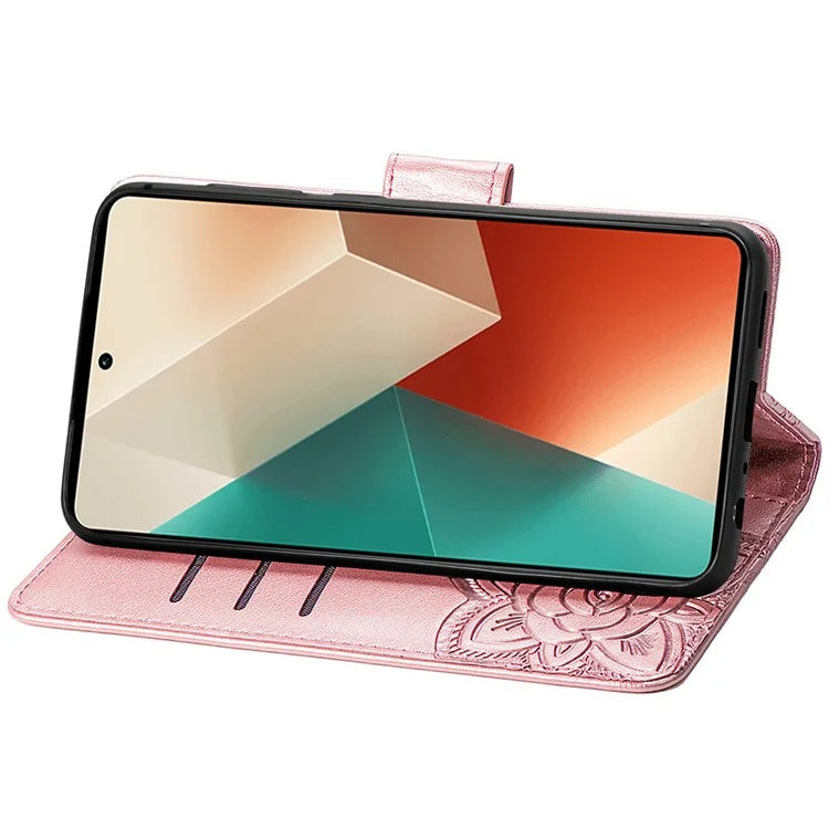 For Xiaomi Redmi Note 13 5G Case Butterfly Pattern Folio PU Leather Stand Phone Cover