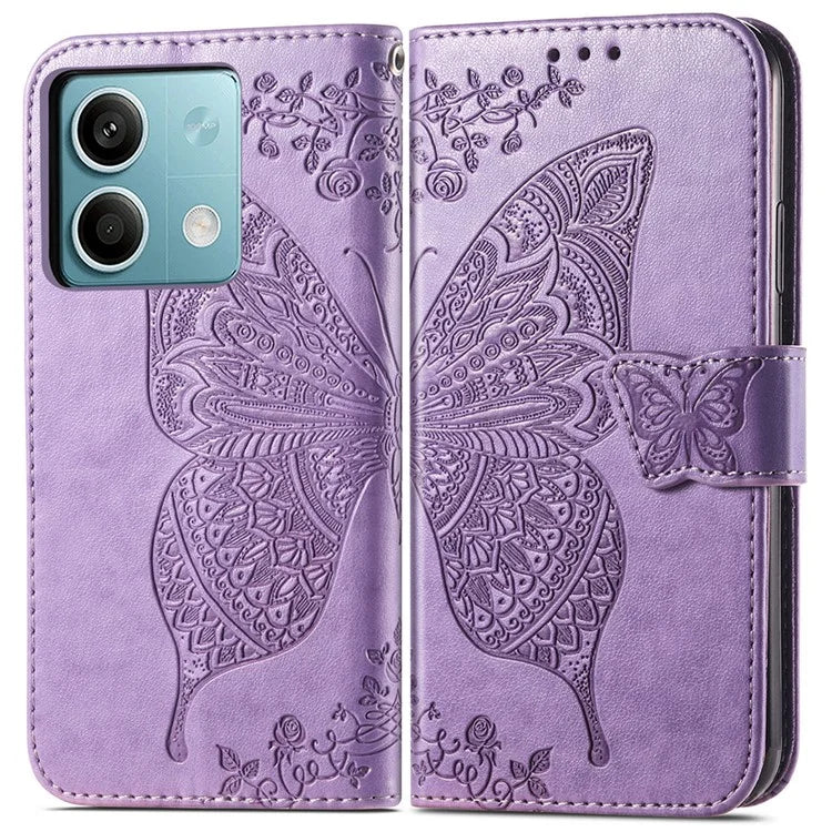 For Xiaomi Redmi Note 13 5G Case Butterfly Pattern Folio PU Leather Stand Phone Cover