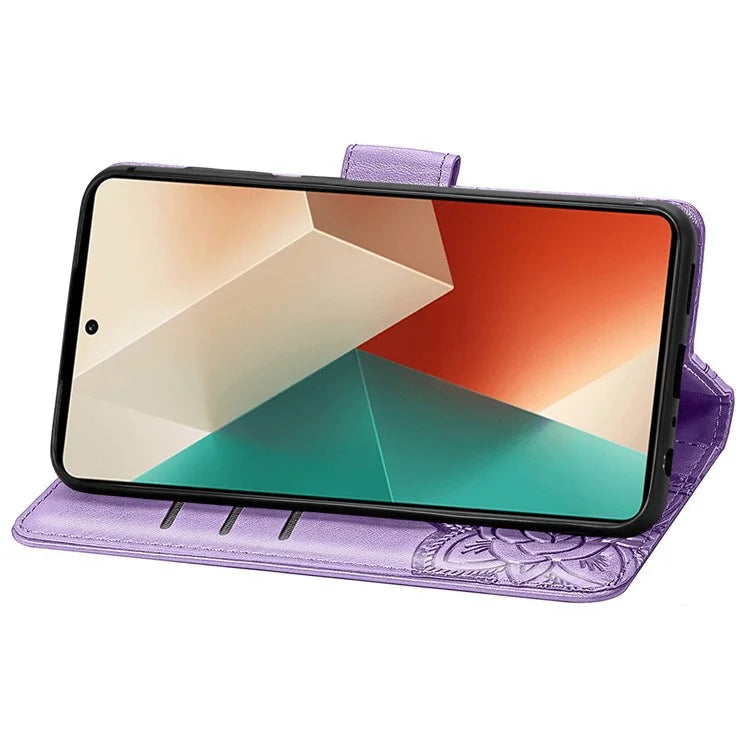 For Xiaomi Redmi Note 13 5G Case Butterfly Pattern Folio PU Leather Stand Phone Cover