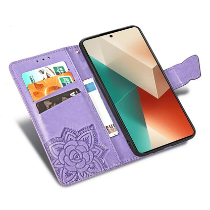 For Xiaomi Redmi Note 13 5G Case Butterfly Pattern Folio PU Leather Stand Phone Cover