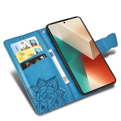 For Xiaomi Redmi Note 13 5G Case Butterfly Pattern Folio PU Leather Stand Phone Cover