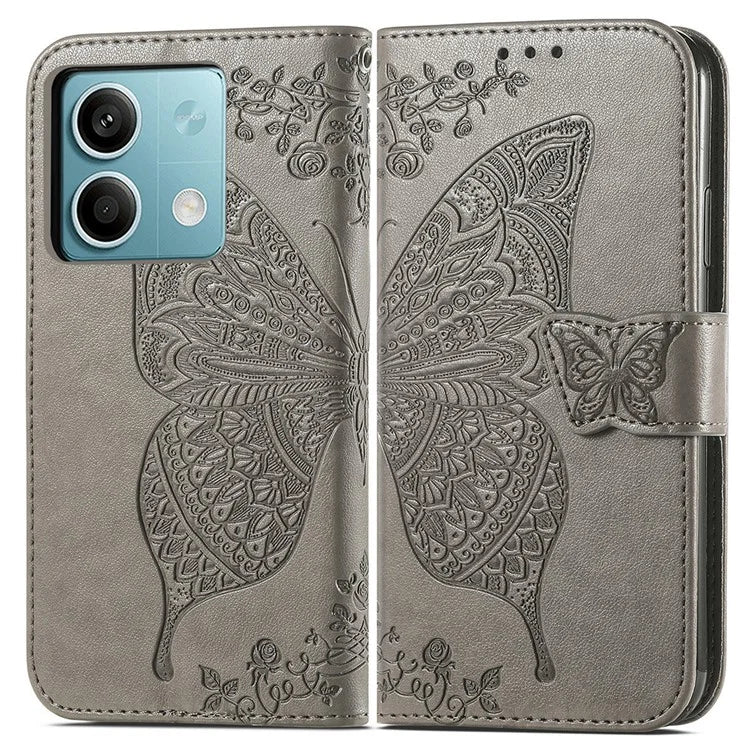 For Xiaomi Redmi Note 13 5G Case Butterfly Pattern Folio PU Leather Stand Phone Cover