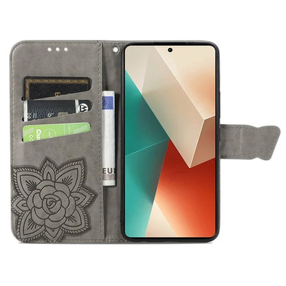 For Xiaomi Redmi Note 13 5G Case Butterfly Pattern Folio PU Leather Stand Phone Cover